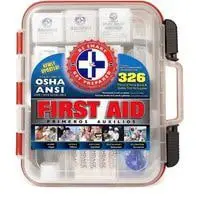 first aid kit hard red case 326 pieces exceeds