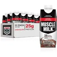 muscle milk genuine protein shake, chocolate, 25g protein