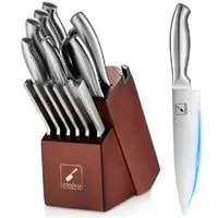 knife set with block and sharpener