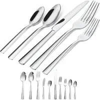 45 piece silverware flatware cutlery set in ergonomic design size