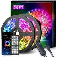 50ft led strip lights music sync color changing rgb