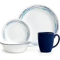 corelle livingware ocean blues 16 pc dinnerware set