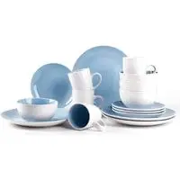 homevss, stoneware coupe shape 16pc dinnerware set