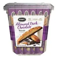 nonni's almond dark chocolate biscotti with real