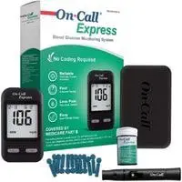 on call express blood glucose meter