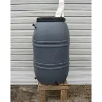 upcycle 55 gallon gray rain barrel