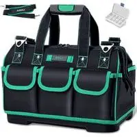 airaj 18 inch wide mouth tool bag for men, tool storage