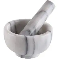 greenco white marble mortar and pestle (4.5 in)