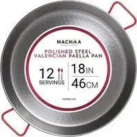 machika polished steel paella pan 18 inch (46 cm)